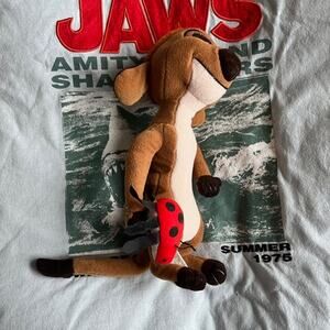 Vintage Disney Lion King Timon Holding Lady Bug Plush Stuffed Animal 12"